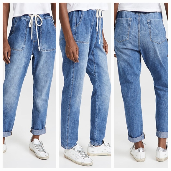 OneTeaspoon Shabbies Drawstring Boyfriend Jeans in Resort Blue XS - Picture 6 of 10